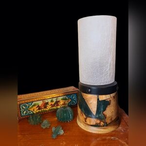 Oak Spalter Burl & Emerald Resin LAMP